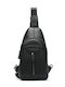 Leder Herrentasche Schulter / Crossbody Schwarz