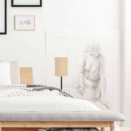 Agora Lighting Tischlampe für Fassung E27 mit Beige Schirm und Basis