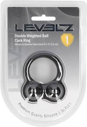 Liquid Silicone Double Weighted Ball Cockring Black