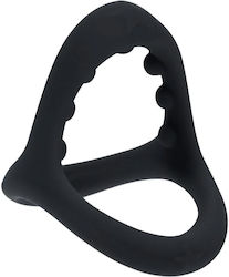 Soft Bead Grip Silicone Cock Ball Ring Black