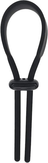 Breites Verstellbares Silikon-Lasso Penisring 5mm Schwarz