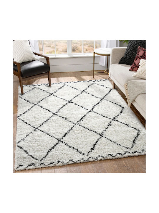 Shaggy Moroccan Χαλί Ορθογώνιο Ivory-black 120x170cm