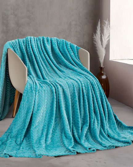Rythmos Harmonie Κουβέρτα Fleece Υπέρδιπλη 220x240εκ. Τιρκουάζ