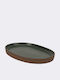 Maria Portugal Serving Platter Oval made of Porcelain Gray 29.5x18.5cm