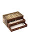 Factory Wooden Jewellery Box with Brown Drawer 10x13x23cm