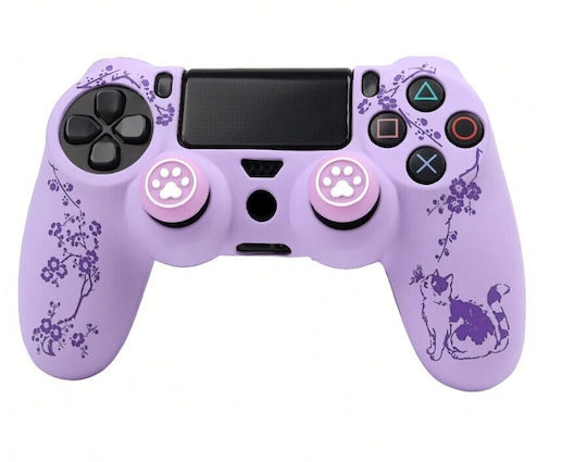 Κάλυμμα Σιλικόνης Χειριστήριο Ps4 Αντιολισθητικά Thumb Grips Bloss Pattern Purple