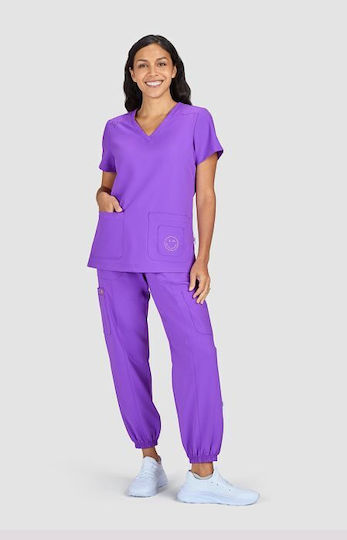 KOI USA Women's Purple Medical Blouse