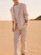 Kinderhose Chino Leinen Beige