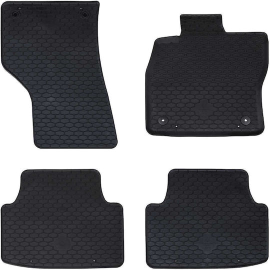 vidaXL Set of Front and Rear Mats 4pcs for Seat Leon 2020 Black