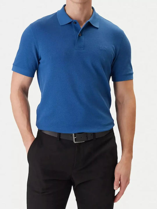 Boss Pallas Polo Short Sleeve Blue Blouse