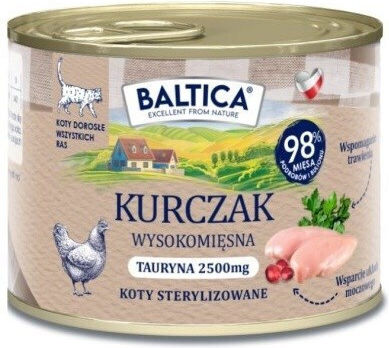 Baltica Wet Cat Food for Adult Cats in Cans with Chicken Grain Free 185g