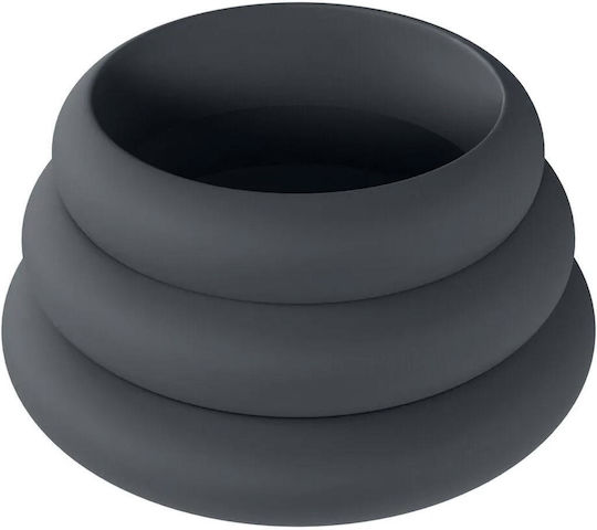 Set De 3 Inele Pentru Penis Din Silicon Late S M L Negre