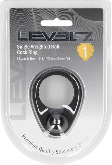 Liquid Silikon Einzellastiges Ball Cockring Schwarz