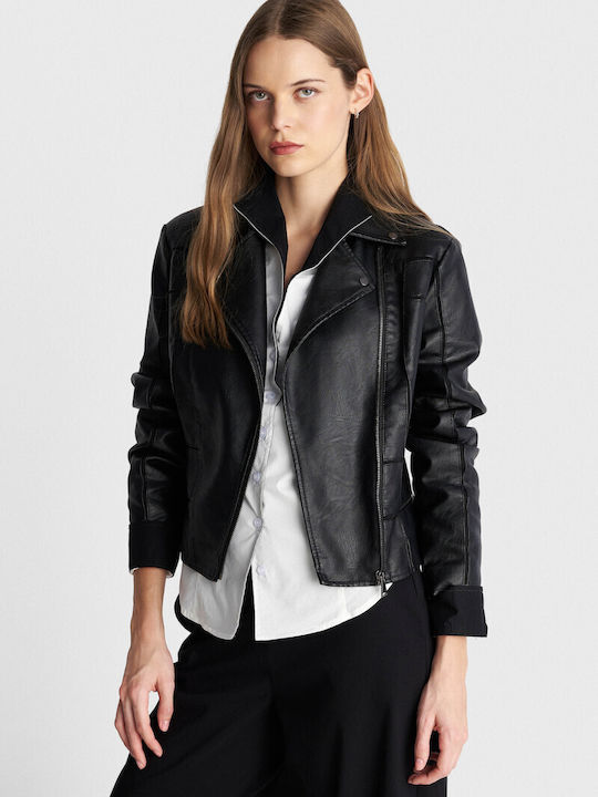 ALE - The Non Usual Casual Jacket Biker made of Leatherette Black