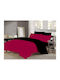 Duvet Cover Set Cotton Single with Pillowcase 160x240 Red-black
