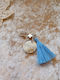 By Anastasia's Art Creations Christening Charm With Metal Light Blue Safety Pin 1 Piece
