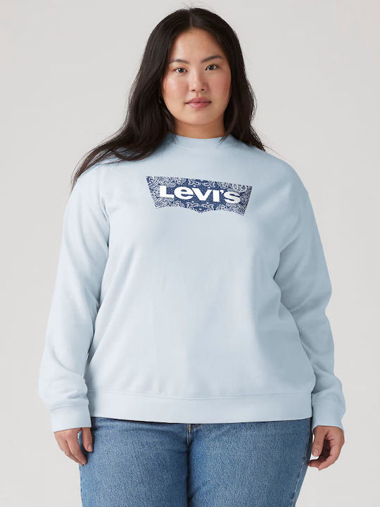 Graphic Standard Long Women's Sweatshirt Blue