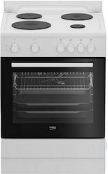 Beko Ελεύθερη με Εμαγιέ Εστίες Λευκή FBM66001GWS Beko Ελεύθερη με Εμαγιέ Εστίες Λευκή FBM66001GWS