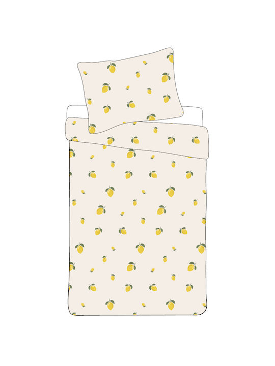 BrandMac Комплект чаршафи Единично Памучни Lemon 140x200см