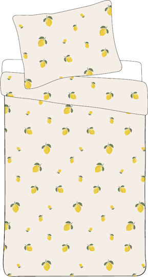 BrandMac Σετ Σεντόνια Μονά Βαμβακερά Lemon 140x200cm