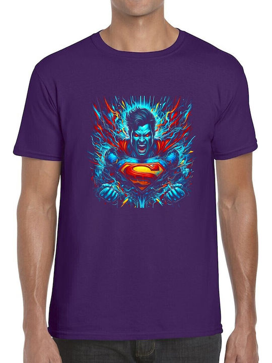 Superman T-shirt Energetic Burst Bedruckte Blusen Lila