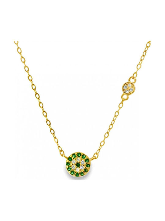 Slevori Necklace Gold Plated Silver 925 Eye