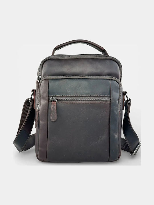 RCM Leather Men's Briefcase Brown