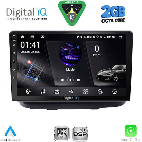 Digital IQ Car Audio System for Fiat Doblo 2002-2009 (Bluetooth/USB/WiFi/GPS/Apple-Carplay/Android-Auto) with Touch Screen 10"
