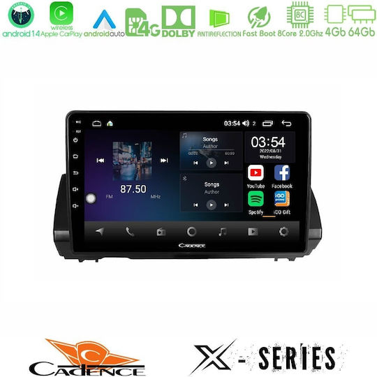 Cadence Car Audio System for Renault Logan Dacia Sandero / Logan / Jogger 2022-2023 (Bluetooth/USB/WiFi/GPS/Apple-Carplay/Android-Auto) with Touch Screen 9"