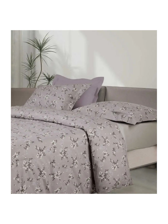 Das Home Bettwäsche-Set Einzel 170x260cm. Happy Grey, Taupe 3Stück