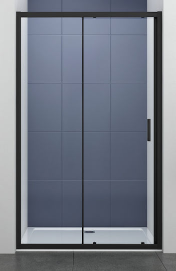 Piccadilly Cabinet Duș cu Glisare Ușă 125-130x195cm Sticlă transparentă Negru