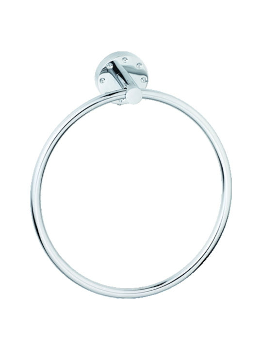 Bronze Art Single Wall-Mounted Bathroom Ring Silver