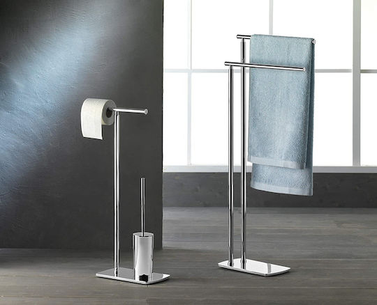 Gedy Double Wall-Mounted Bathroom Rail Inox Silver