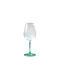 Domumart Set de pahare pentru Vin Alb din Cristal în Culoarea Verde Cu picior 450ml 6buc