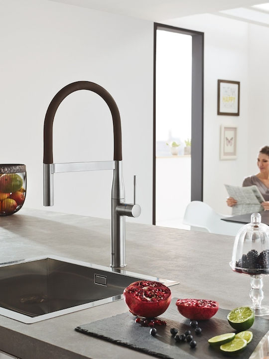 Grohe Groß Küchenarmatur Wand Schwarz
