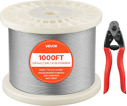 Vevor Συρματόσχοινο Ανοξείδωτο 19mm 316BXGGSS300M0001003V0 Vevor Συρματόσχοινο Ανοξείδωτο 19mm 316BXGGSS300M0001003V0