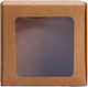 Lid Window Paper Box for Gift Brown 6x3x6cm. 5pcs