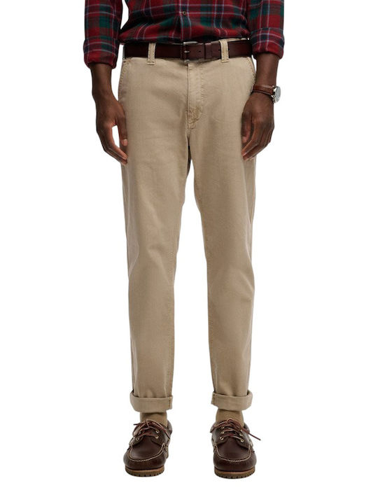 Superdry Ovin Παντελόνι Chino Ελαστικό Beige