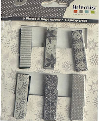 Ξύλινα Μανταλάκια Artemio Christmas Σετ 6τεμαχία 4.5cm