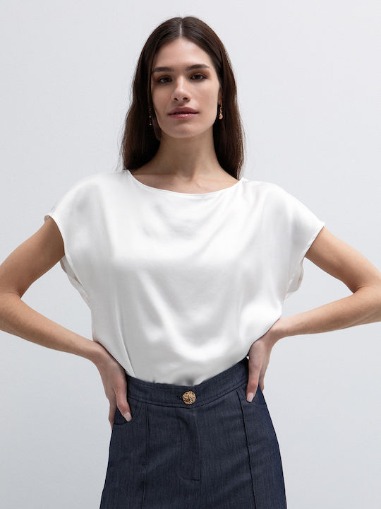 Toi&Moi Bluză Damă Satin Albă