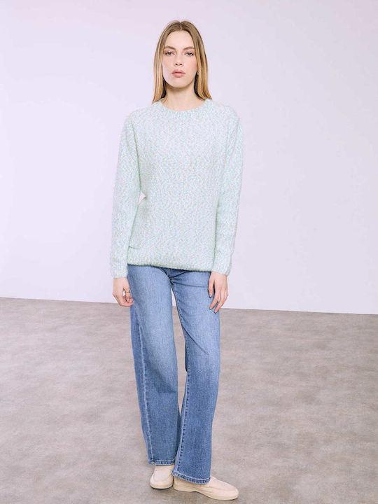 Celestino Women's Melange Sweater Loose Fit Aqu...