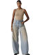 Barrel Women's Jean Trousers in Baggy Line Blue