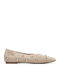 Synthetic Leather Ballerinas Beige