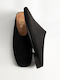 Gin Flat Suede Mules σε Μαύρο Χρώμα