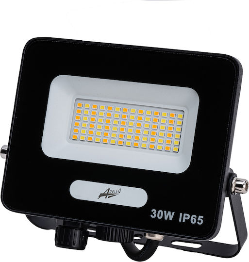 Adeleq Στεγανός Προβολέας LED 30W Θερμό Λευκό 3000K με Αισθητήρα Κίνησης IP65