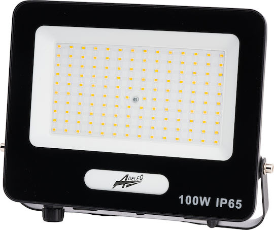 Adeleq Водоустойчив LED Прожектор 100W Топло Бяло 3000K с Motion Sensor IP65