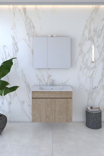 Piccadilly Bathroom Mirror with Cabinet Brown
