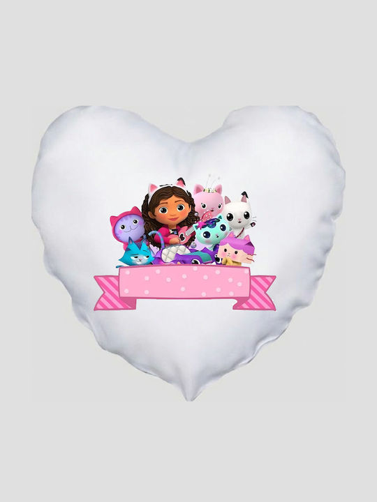 Μαξιλάρι Καρδιά Διάσταση 41x39cm Gabby's Dollhouse Κουκλόσπιτο Γκάμπι Λευκό
