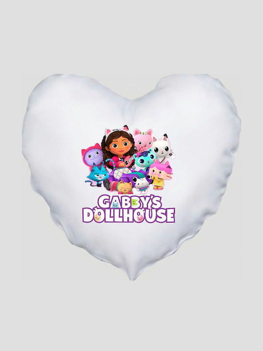 Μαξιλάρι Καρδιά Διάσταση 41x39cm Gabby's Dollhouse Κουκλόσπιτο Γκάμπι Λευκό