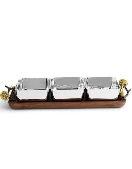 Michael Aram Διακοσμητικό Μπωλ Ξύλινο Λευκό 38x15.25x5.08cm 3τμχ